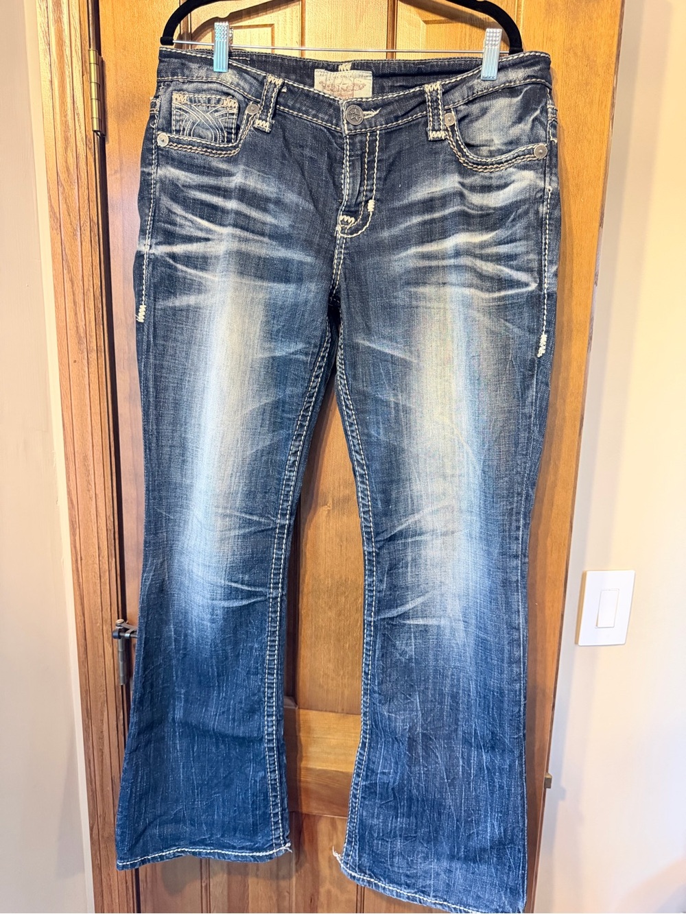 Big Star Women's Blue Faded Flare Jeans - Picture 3 of 5